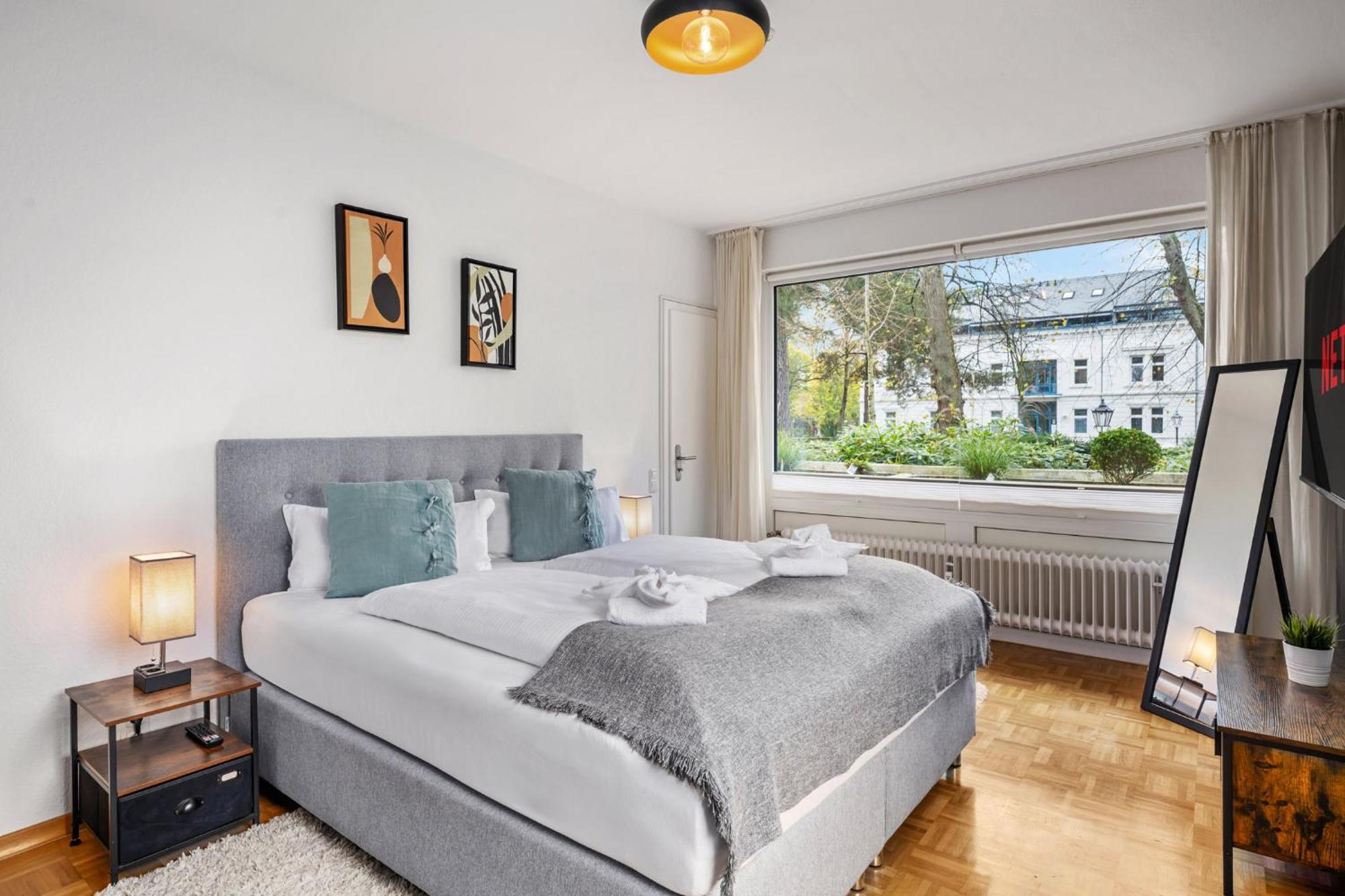 Stilvolle Stadtoase, 116 Qm, Parkblick, Wassernah, Parkplatz Вільгельмсгафен Екстер'єр фото